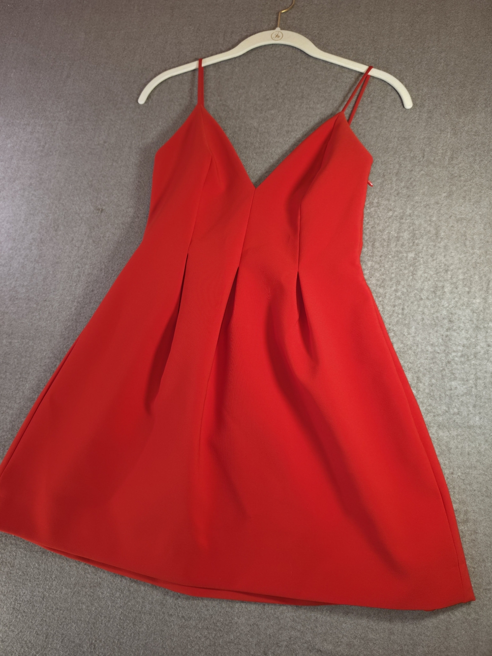 ZARA NWT V-Neck Valentines Red Spaghetti-Strap Mini Dress Womens XS